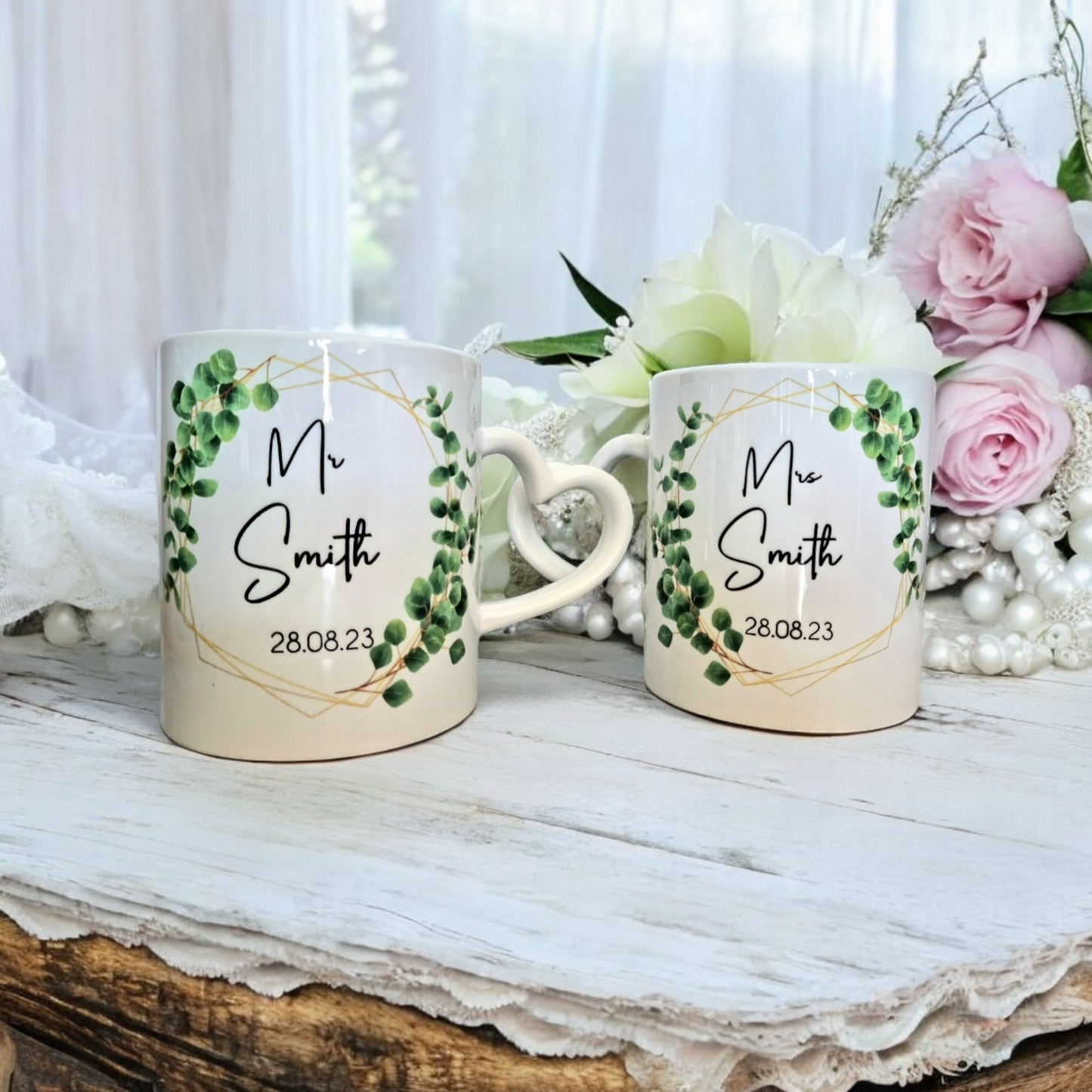 Mr & Mrs personalised mugs